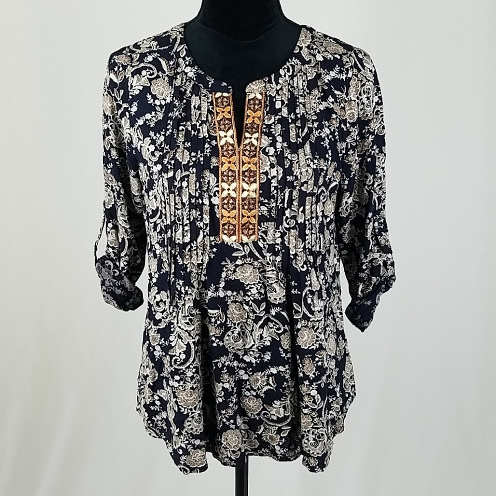 Skies Are Blue women SP blouse peasant embroidered